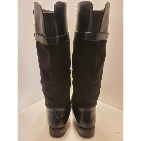 𝅺Rampage Women's Ianna Side-Zip Casual Tall Riding Boots Black Leather Size 8M - Picture 5 of 7